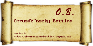 Obrusánszky Bettina névjegykártya